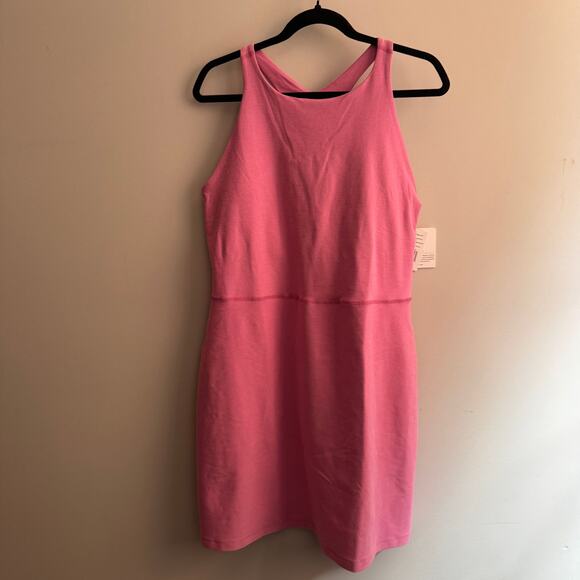 New Beyond Yoga Refocus Spacedye Mini Dress Pink Round Neck Sleeveless Sz XL - Picture 3 of 11